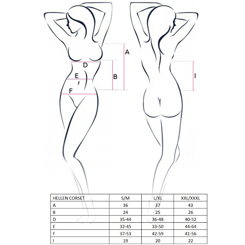 Passion Woman Hellen Corset Black Size S/M | Niks.fi verkkokauppa