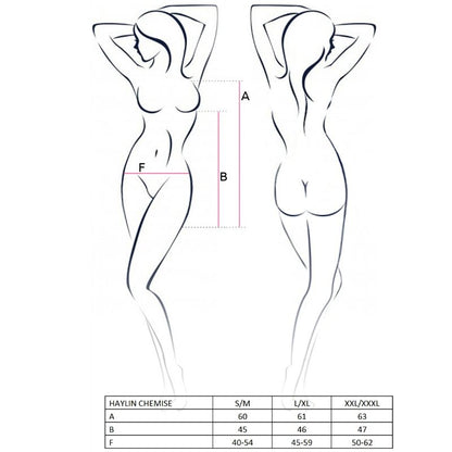 Passion Woman Haylin Chemise Black Size S/M | Niks.fi verkkokauppa