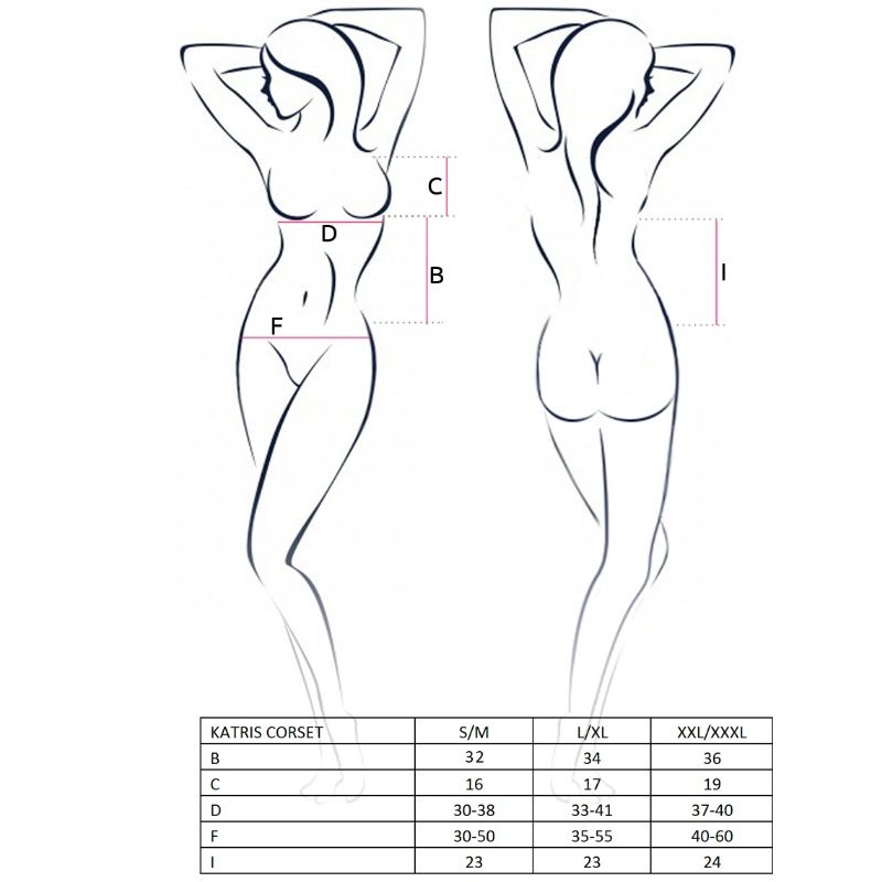 Passion Woman Katriss Corset Black Size L/Xl | Niks.fi verkkokauppa