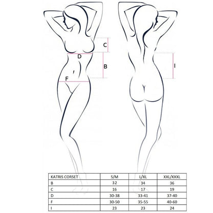Passion Woman Katriss Corset Black Size L/Xl | Niks.fi verkkokauppa