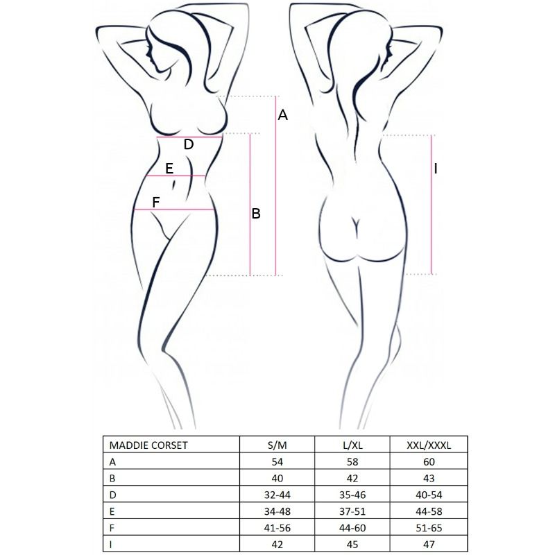 Passion Woman Maddie Black Corset Size L/Xl | Niks.fi verkkokauppa