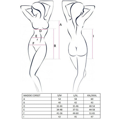 Passion Woman Maddie Black Corset Size L/Xl | Niks.fi verkkokauppa