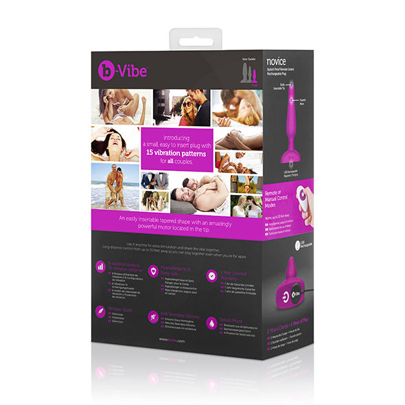 B-Vibe Novice Remote Control Anal Plug Fuchsia | Niks.fi verkkokauppa