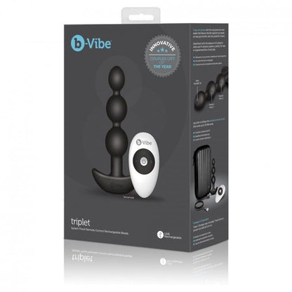 B-Vibe Triplet Anal Remote Control Beads Black | Niks.fi verkkokauppa