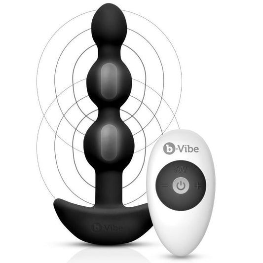 B-Vibe Triplet Anal Remote Control Beads Black | Niks.fi verkkokauppa