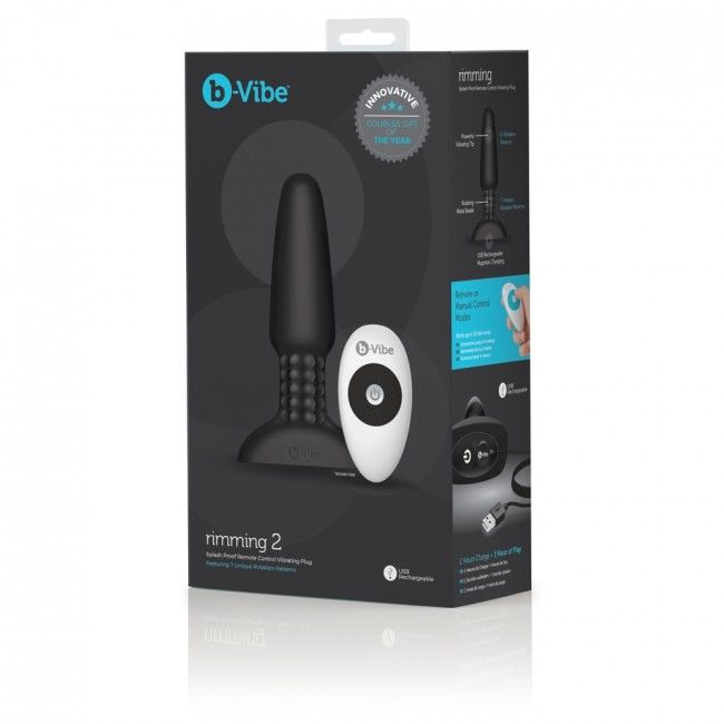 B-Vibe Rimming Remote Control Anal Plug 2 Black | Niks.fi verkkokauppa