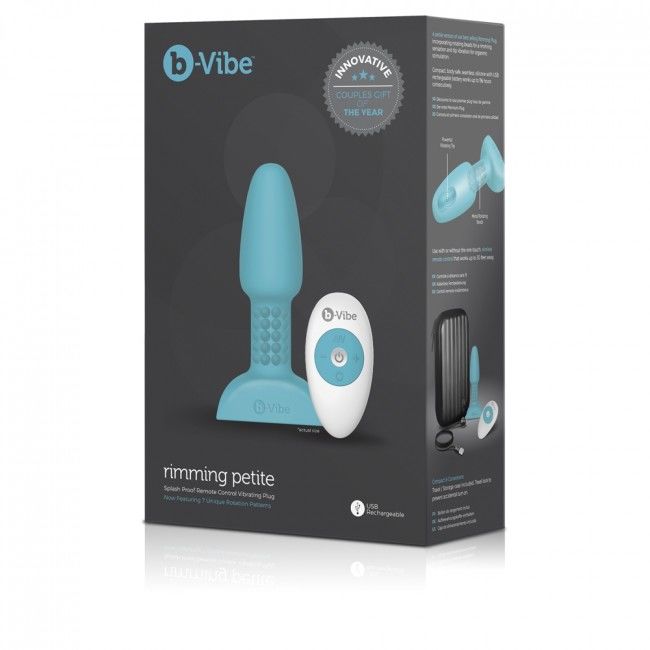 B-Vibe Rimming Remote Control Anal Plug Petite Teal | Niks.fi verkkokauppa