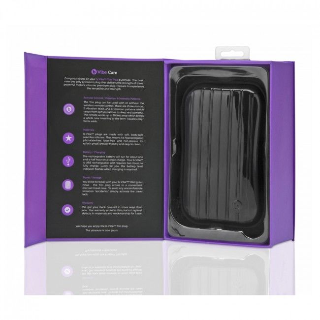 B-Vibe Trio Remote Control Plug Anal Lilac | Niks.fi verkkokauppa