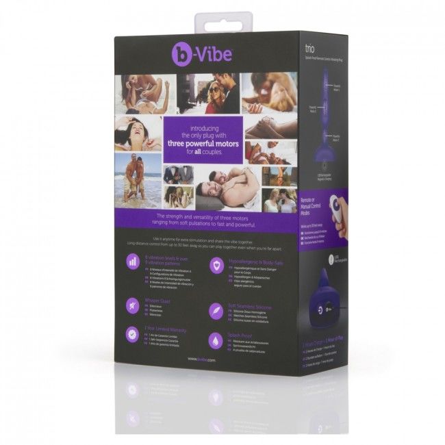 B-Vibe Trio Remote Control Plug Anal Lilac | Niks.fi verkkokauppa