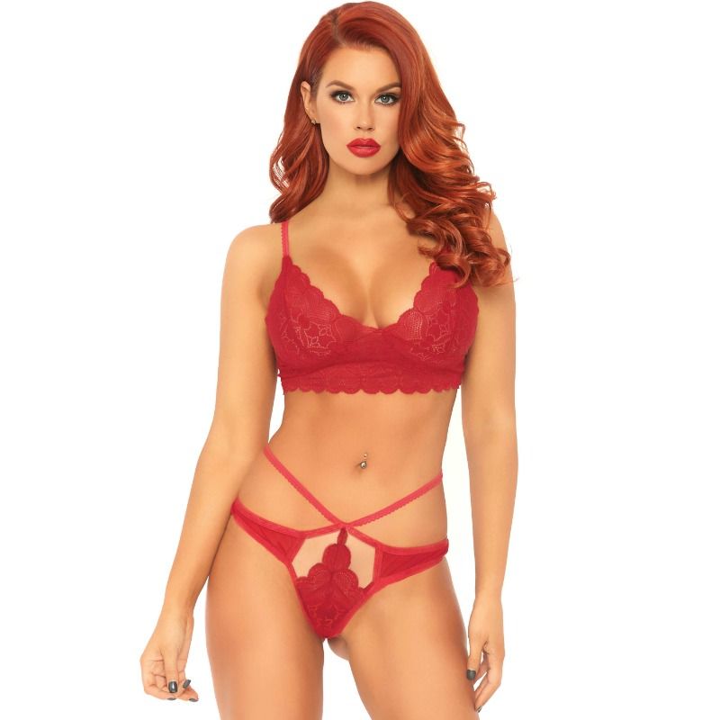 Leg Avenue 2 Pieces Set Lace Bralette And Thong M/L | Niks.fi verkkokauppa