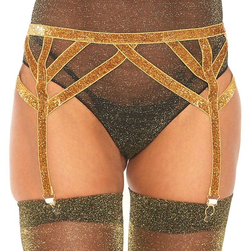 Leg Avenue Lurex Elastic Garter Belt One Size | Niks.fi verkkokauppa