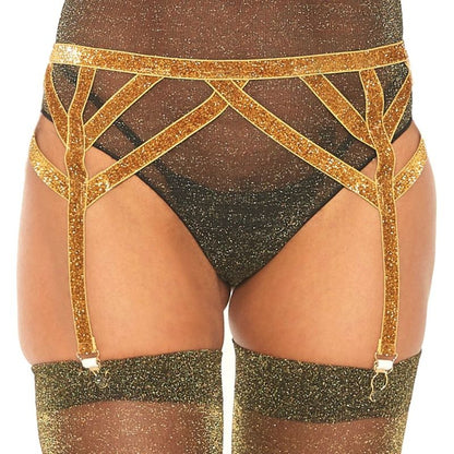 Leg Avenue Lurex Elastic Garter Belt One Size | Niks.fi verkkokauppa