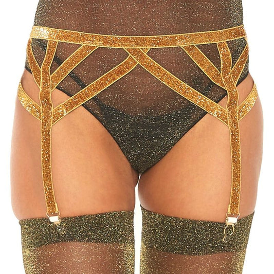 Leg Avenue Lurex Elastic Garter Belt One Size | Niks.fi verkkokauppa