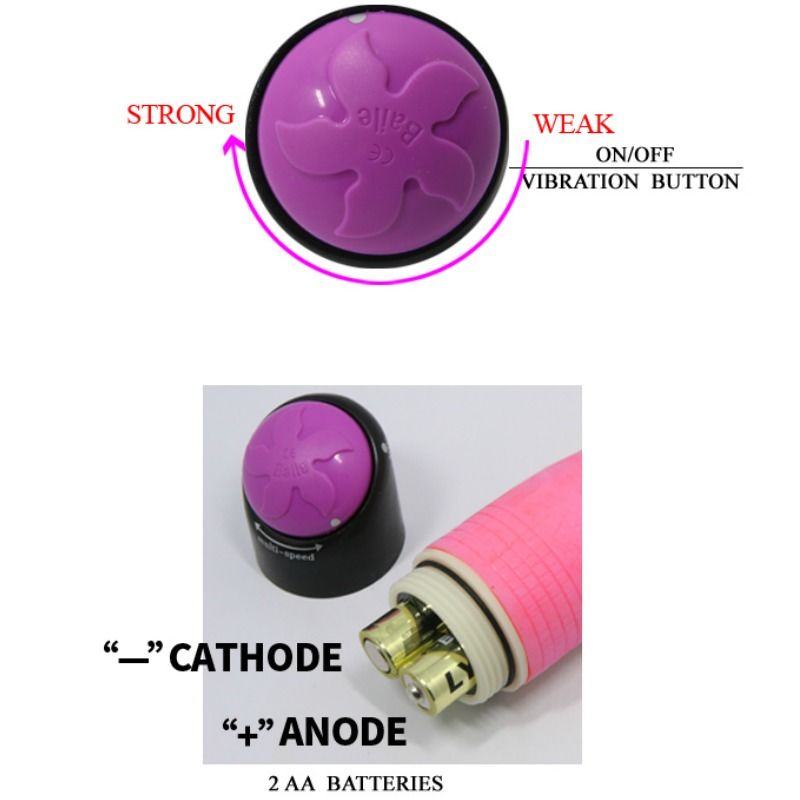 Baile Colorful Sex Realistic Vibrator Pink 23 Cm | Niks.fi verkkokauppa
