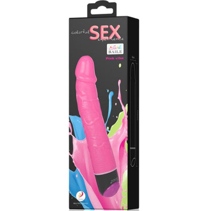 Baile Colorful Sex Realistic Vibrator Pink 23 Cm | Niks.fi verkkokauppa