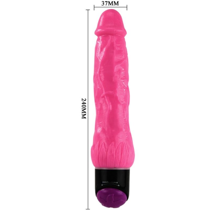 Baile Colorful Sex Realistic Vibrator Pink 24 Cm | Niks.fi verkkokauppa