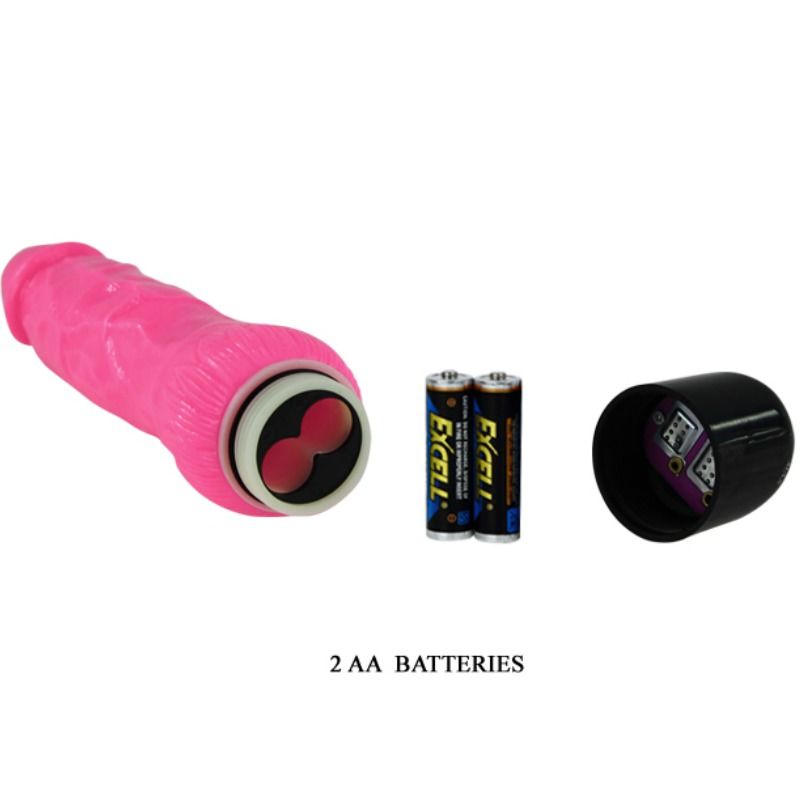 Baile Colorful Sex Realistic Vibrator Pink 24 Cm | Niks.fi verkkokauppa