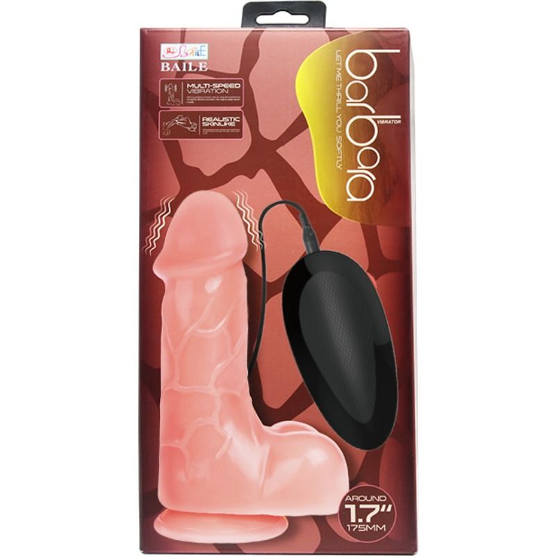 Baile Natural Barbara Realistic Vibrator 22 Cm | Niks.fi verkkokauppa