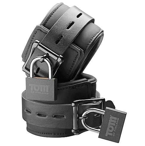 Tom Of Finland Neoprene Wrist Cuffs With Lock | Niks.fi verkkokauppa