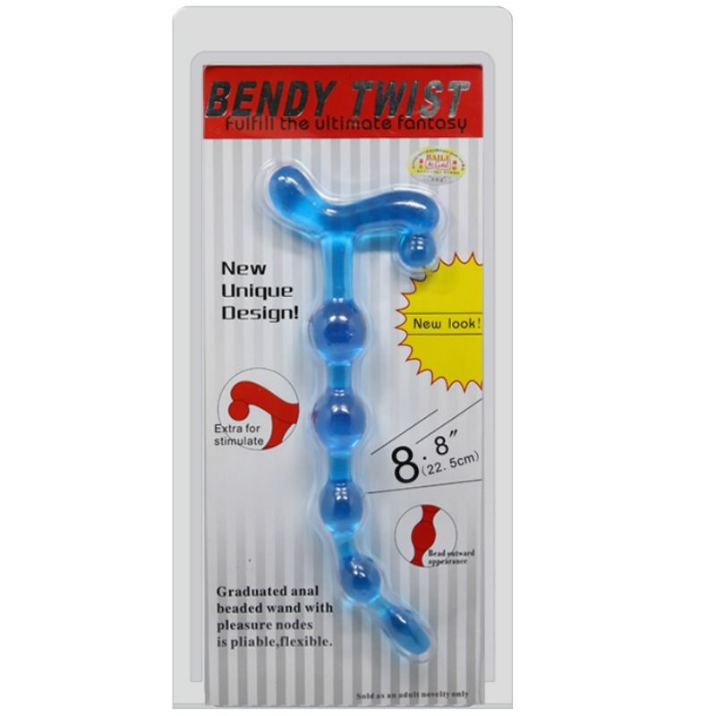 Baile Bendy Twist Blue Anal Balls | Niks.fi verkkokauppa