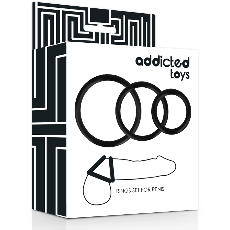 Addicted Toys Rings Set For Penis Black | Niks.fi verkkokauppa