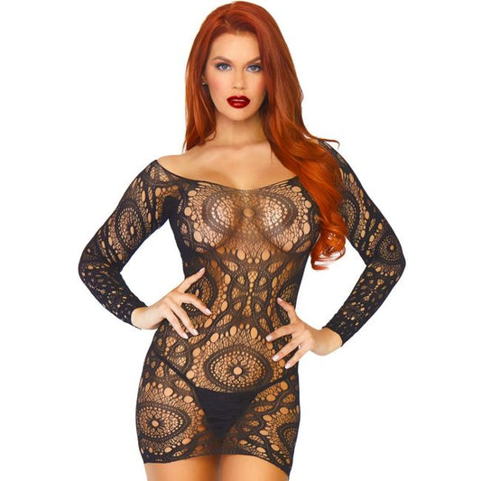 Leg Avenue Lace Long Sleeved Mini Dress One Size | Niks.fi verkkokauppa