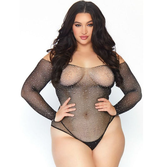 Leg Avenue Crystalized Fishnet Bodystocking 1X-2X | Niks.fi verkkokauppa