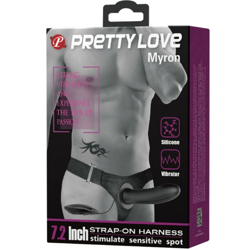 Pretty Love Myron Strap On With Vibration And Hollow Dildo | Niks.fi verkkokauppa