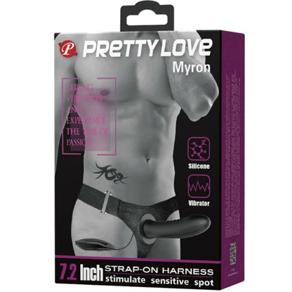 Pretty Love Myron Strap On With Vibration And Hollow Dildo | Niks.fi verkkokauppa
