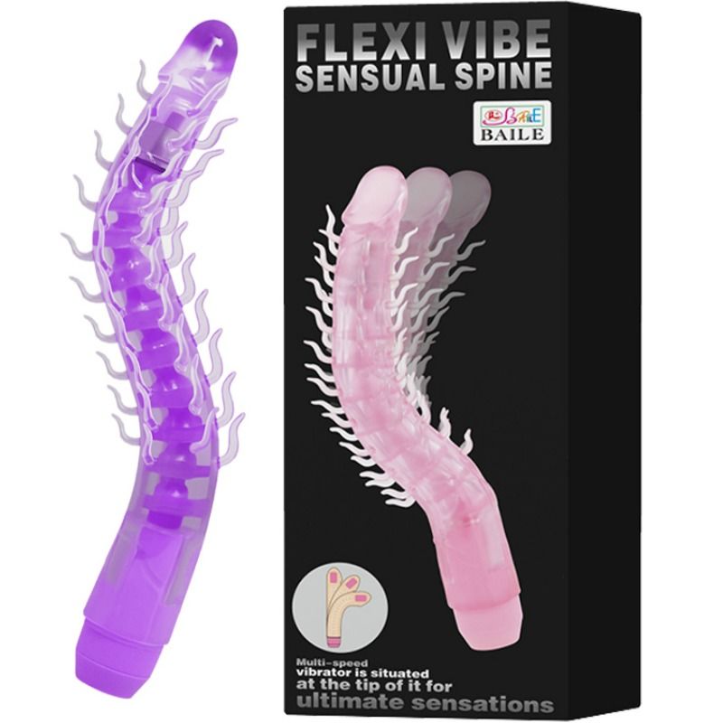 Baile Flexi Vibe Sensual Spine Bendable Vibrating Dildo Lilac 23.5 Cm | Niks.fi verkkokauppa