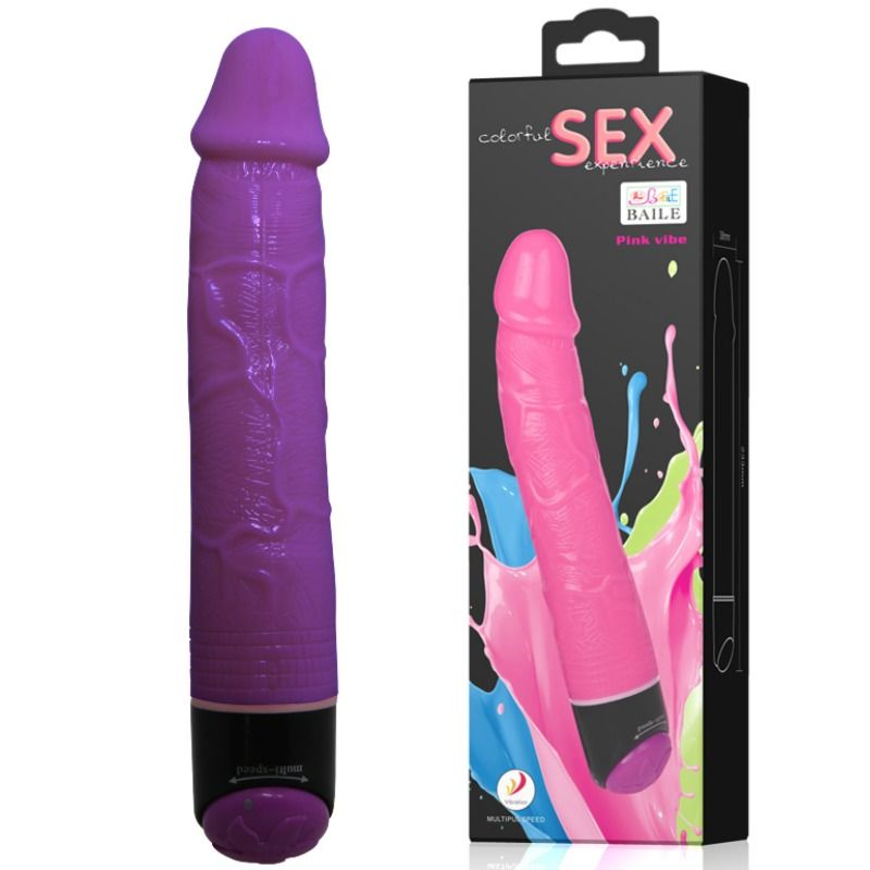 Baile Colorful Sex Lilac Realistic Vibrator 23 Cm | Niks.fi verkkokauppa