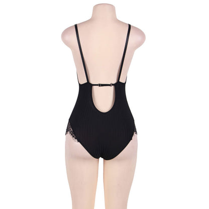 Subblime Queen Plus Teddy With Clears And Fringes Black | Niks.fi verkkokauppa