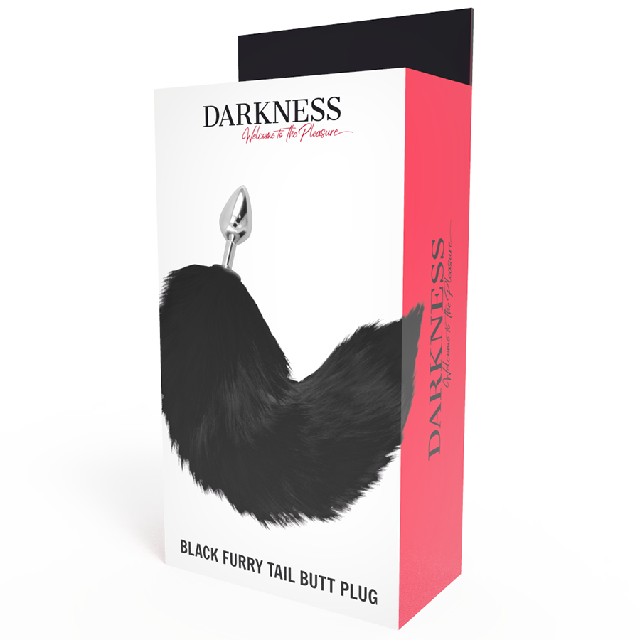 Darkness Silver Anal Plug 8 Cm With Black Tail | Niks.fi verkkokauppa