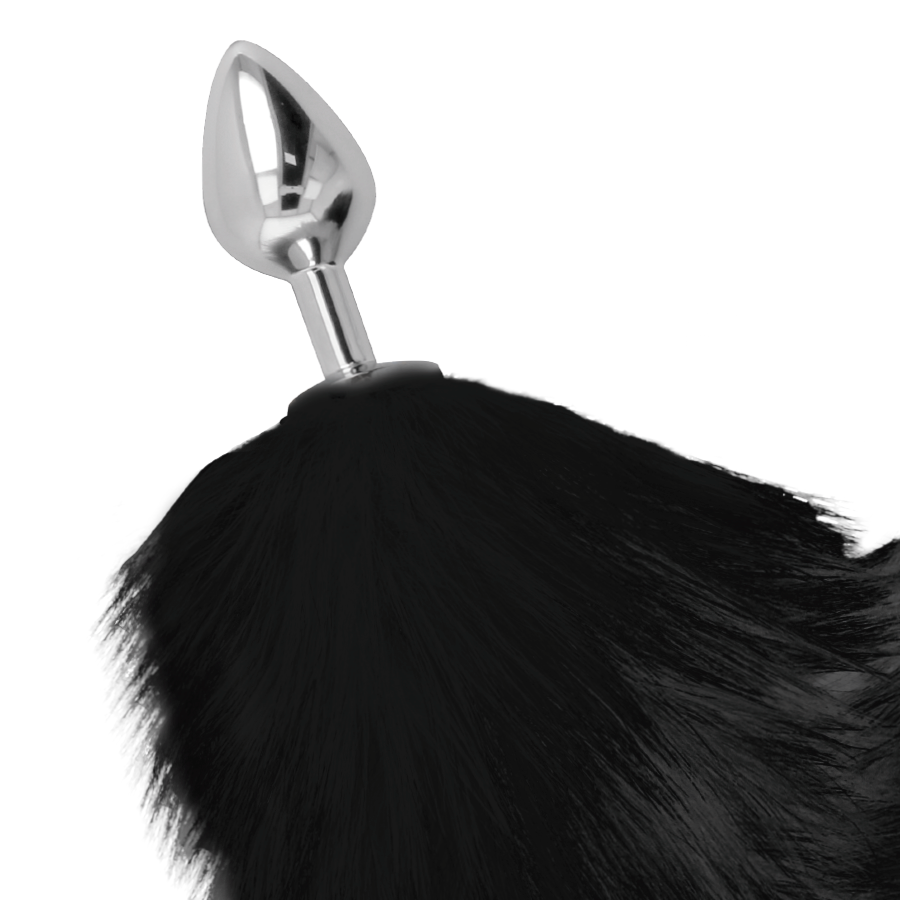 Darkness Silver Anal Plug 8 Cm With Black Tail | Niks.fi verkkokauppa
