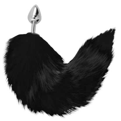 Darkness Silver Anal Plug 8 Cm With Black Tail | Niks.fi verkkokauppa