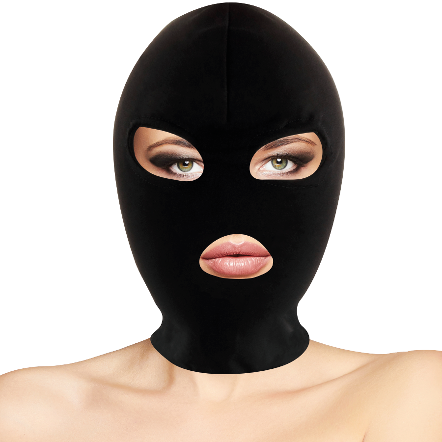 Darkness Bdsm Submission Mask Mouth And Eyes Black | Niks.fi verkkokauppa