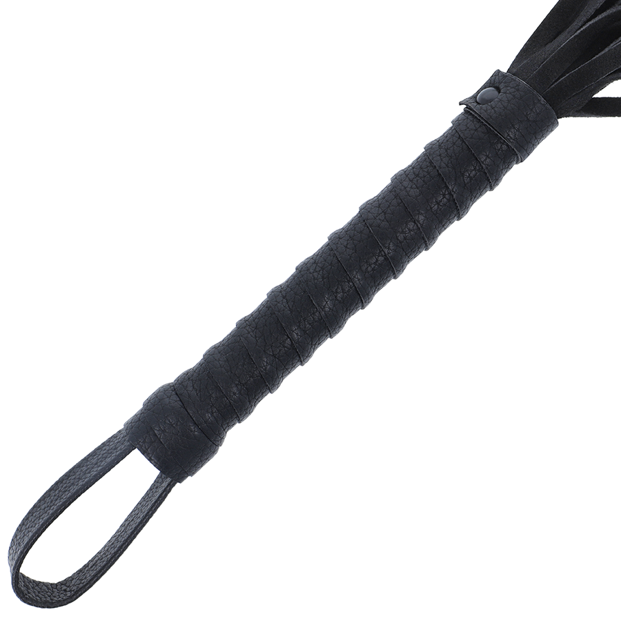 Darkness Black Bondage Whip With Leather Handle | Niks.fi verkkokauppa