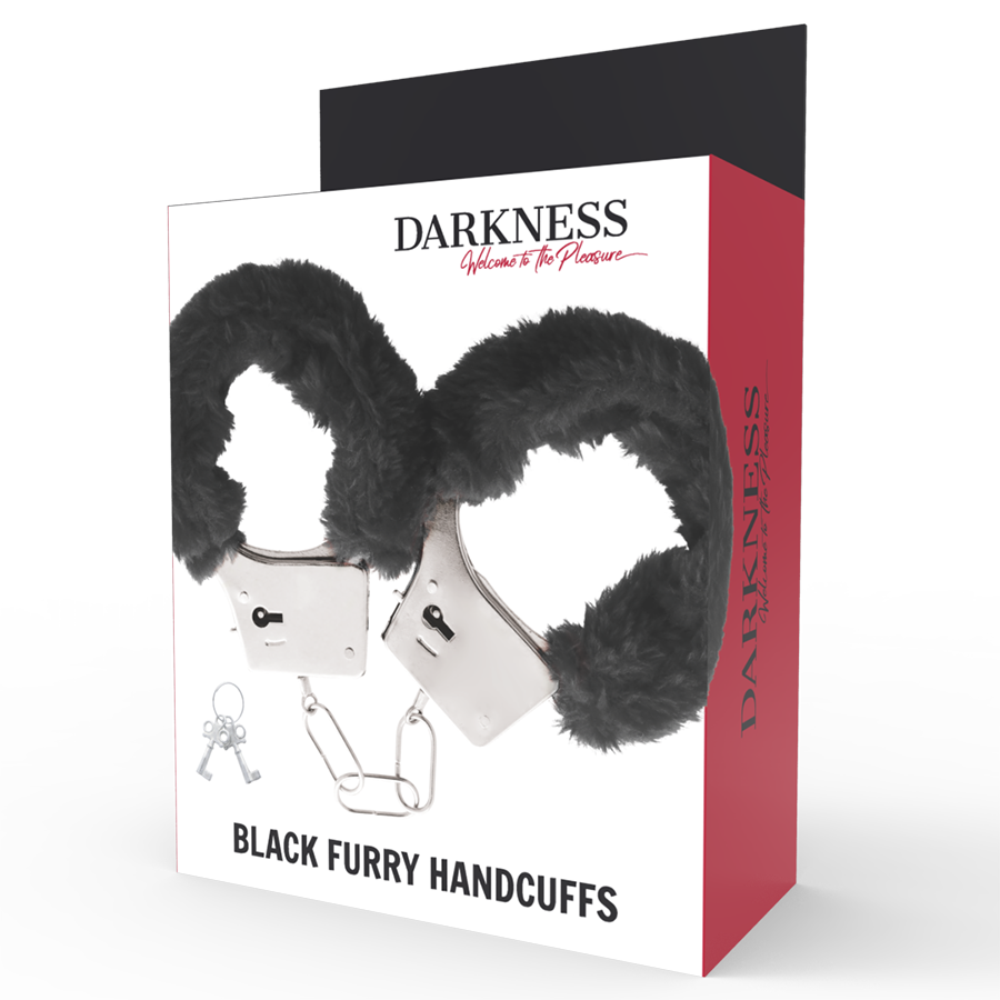 Darkness Black Lined Metal Handcuffs | Niks.fi verkkokauppa