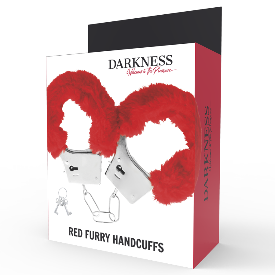 Darkness Red Lined Metal Handcuffs | Niks.fi verkkokauppa