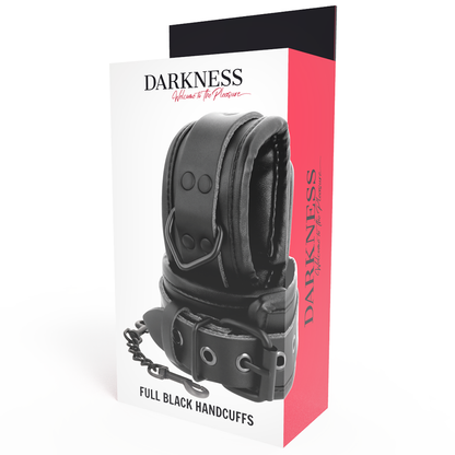 Darkness Adjustable Black Leather Hands Handcuffs | Niks.fi verkkokauppa