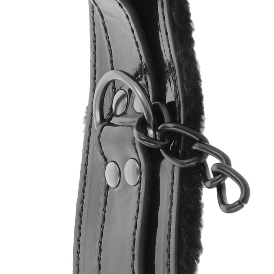 Darkness Black Adjustable Leather Handcuffs With Padlock | Niks.fi verkkokauppa