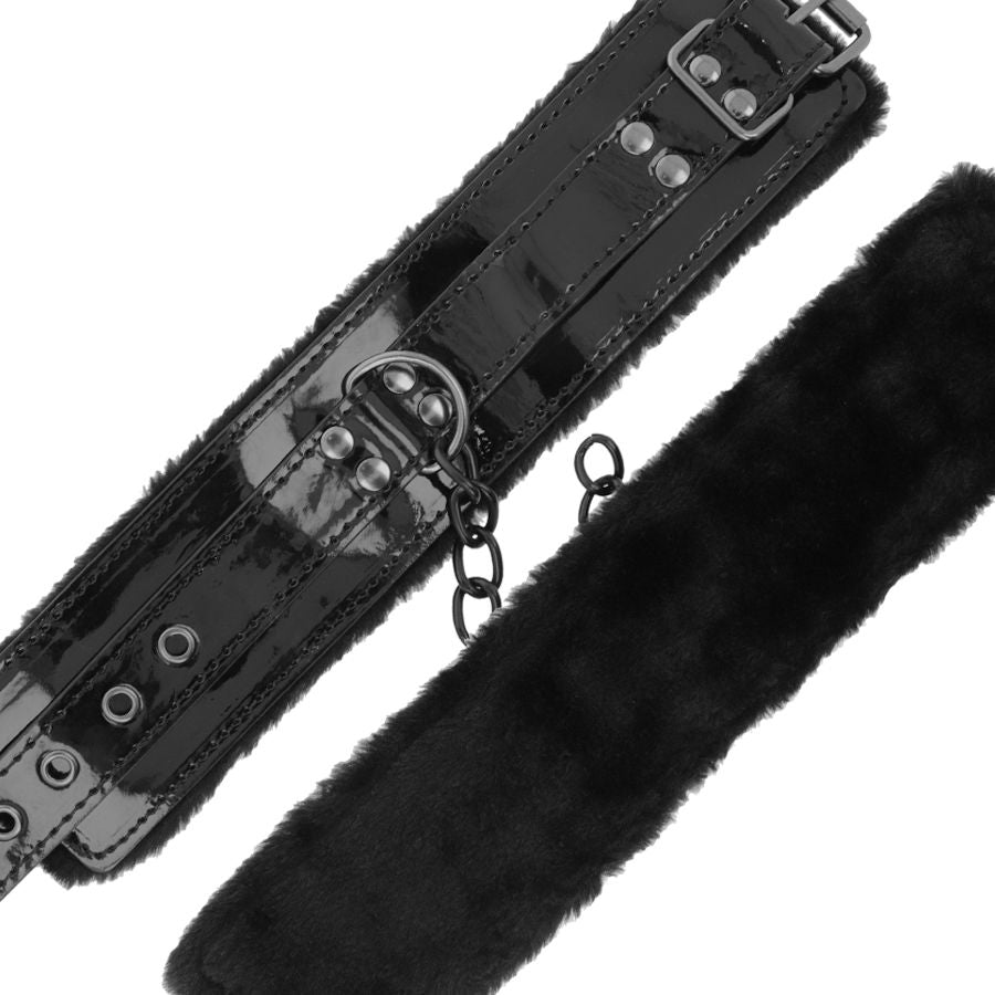 Darkness Black Adjustable Leather Handcuffs With Padlock | Niks.fi verkkokauppa