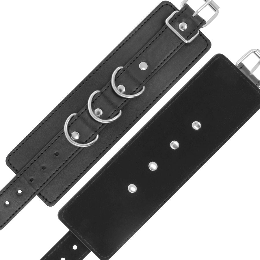 Darkness Black Adjustable Leather Ankle Handcuffs | Niks.fi verkkokauppa