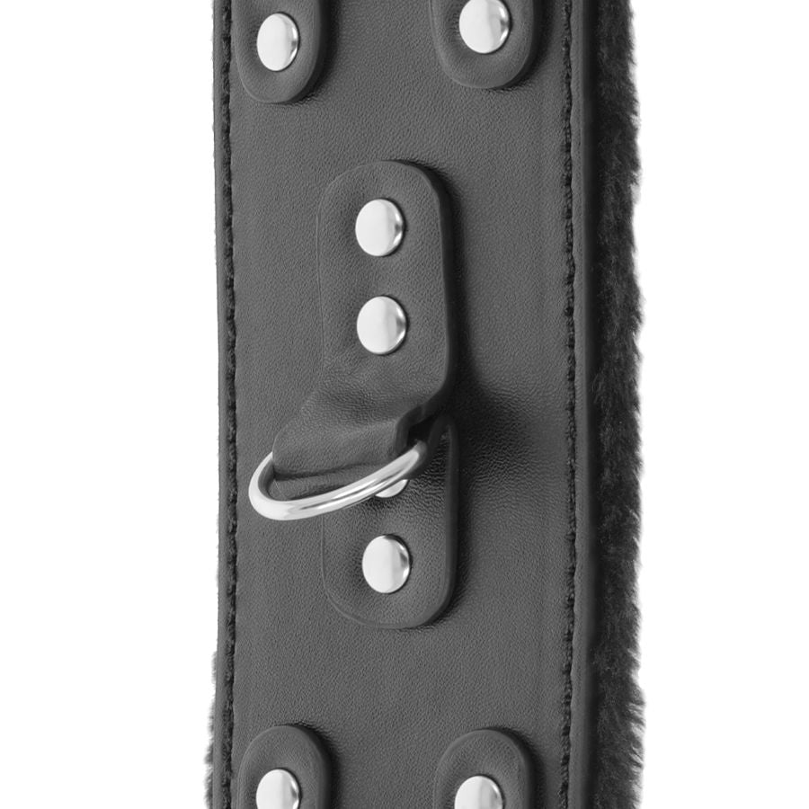 Darkness Black Adjustable Leather Handcuffs With Lining | Niks.fi verkkokauppa