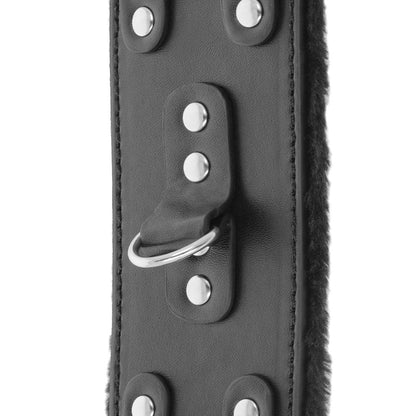 Darkness Black Adjustable Leather Handcuffs With Lining | Niks.fi verkkokauppa