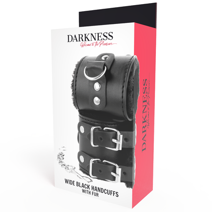 Darkness Black Adjustable Leather Handcuffs With Lining | Niks.fi verkkokauppa