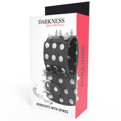 Darkness Skulls And Bones Black Spiked Handcuffs | Niks.fi verkkokauppa