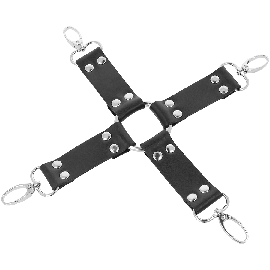 Darkness Leather Handcuffs For Foot And Hands Black | Niks.fi verkkokauppa