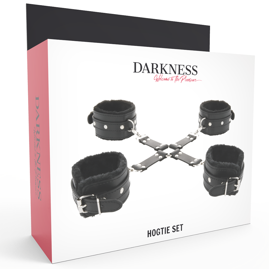 Darkness Leather Handcuffs For Foot And Hands Black | Niks.fi verkkokauppa