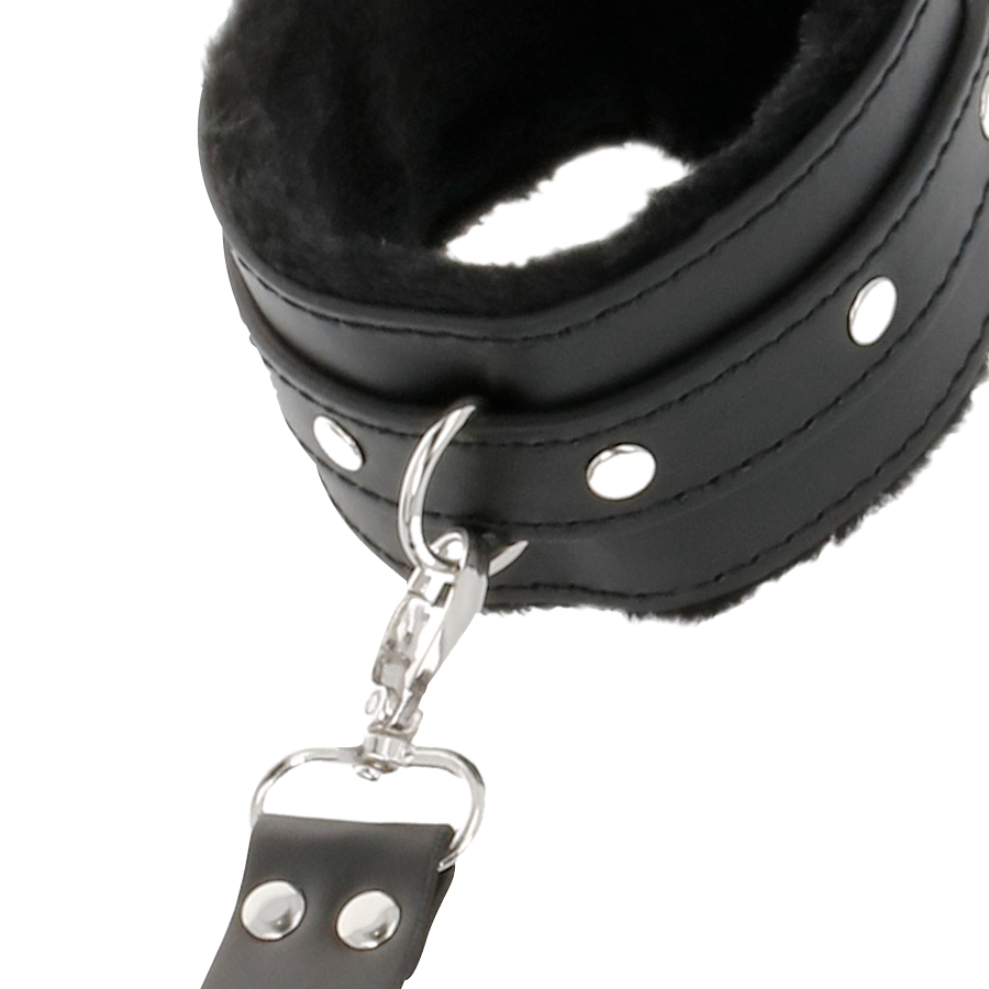 Darkness Leather Handcuffs For Foot And Hands Black | Niks.fi verkkokauppa